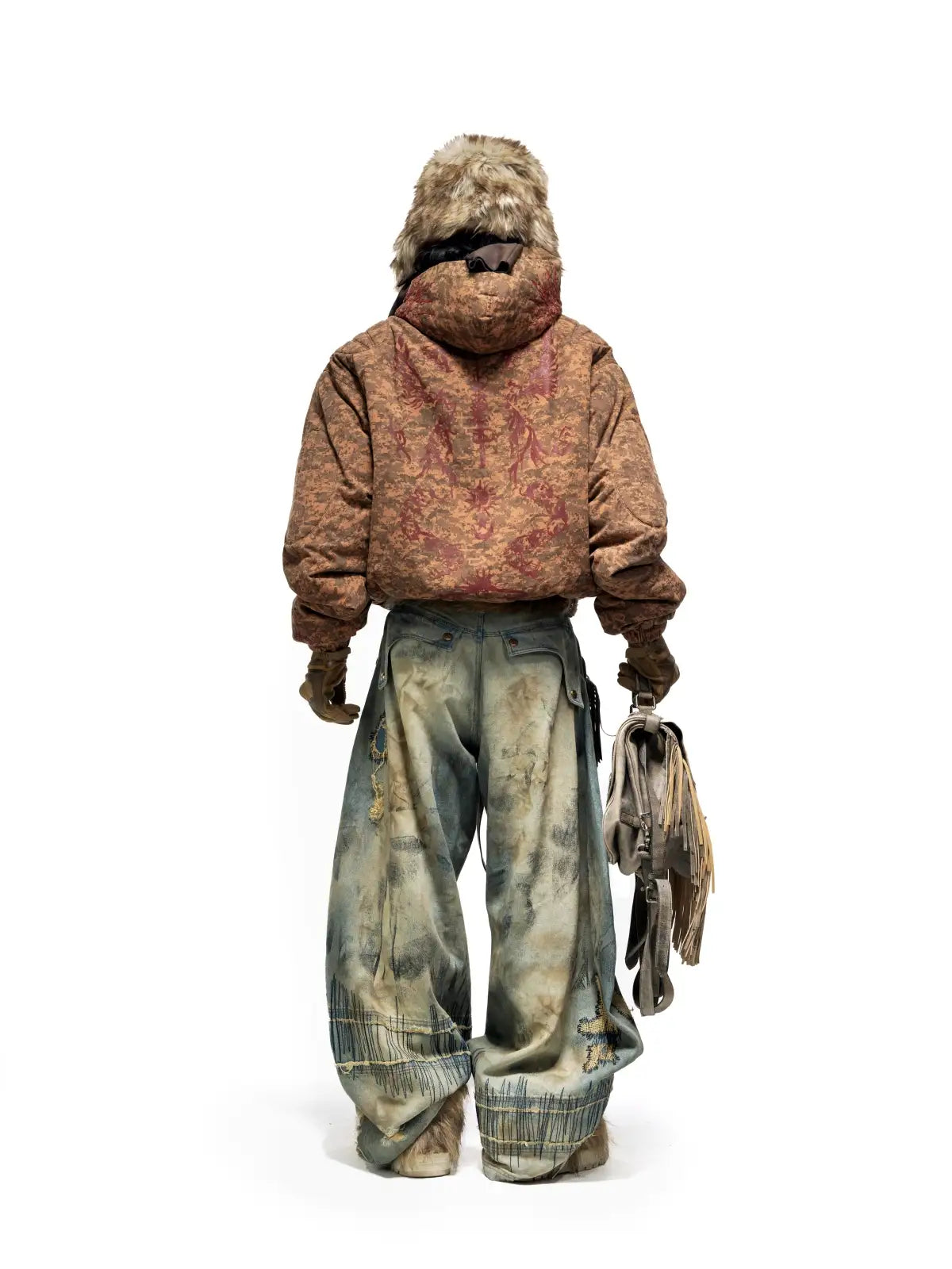 Personsoul Camouflage Totem Cotton Hoodie-IYAMIUIO