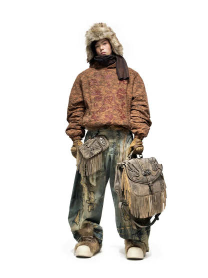 Personsoul Camouflage Totem Cotton Hoodie-IYAMIUIO