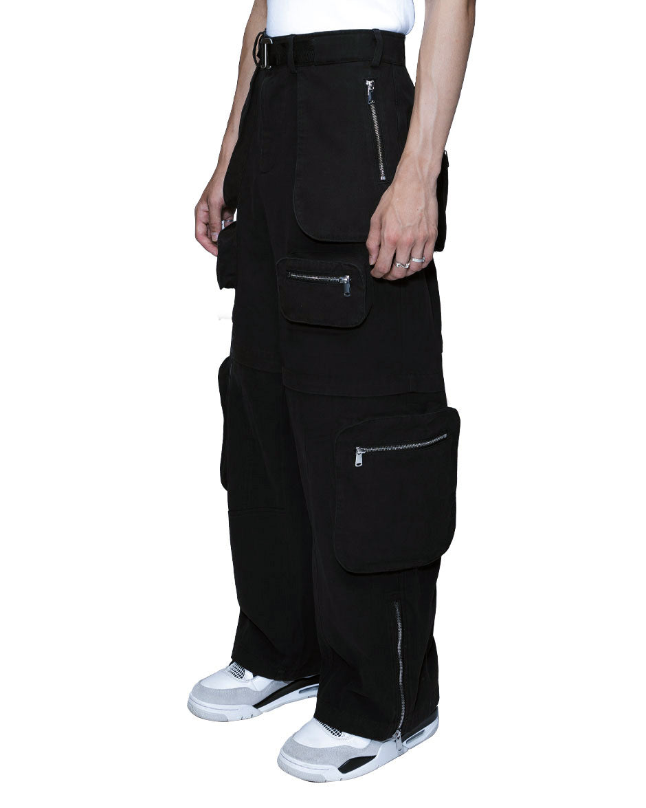 Detachable Cargo Pants Black-IYAMIUIO