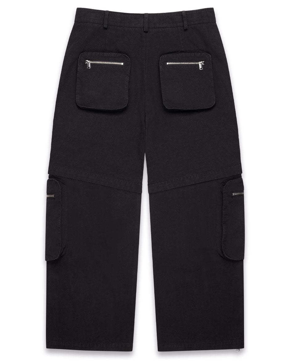 Detachable Cargo Pants Black-IYAMIUIO