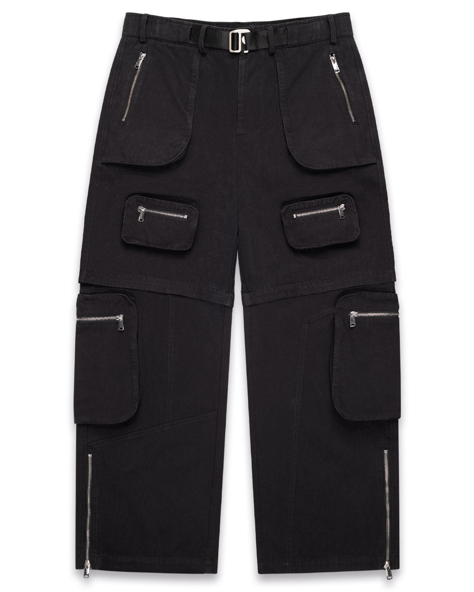 Detachable Cargo Pants Black-IYAMIUIO