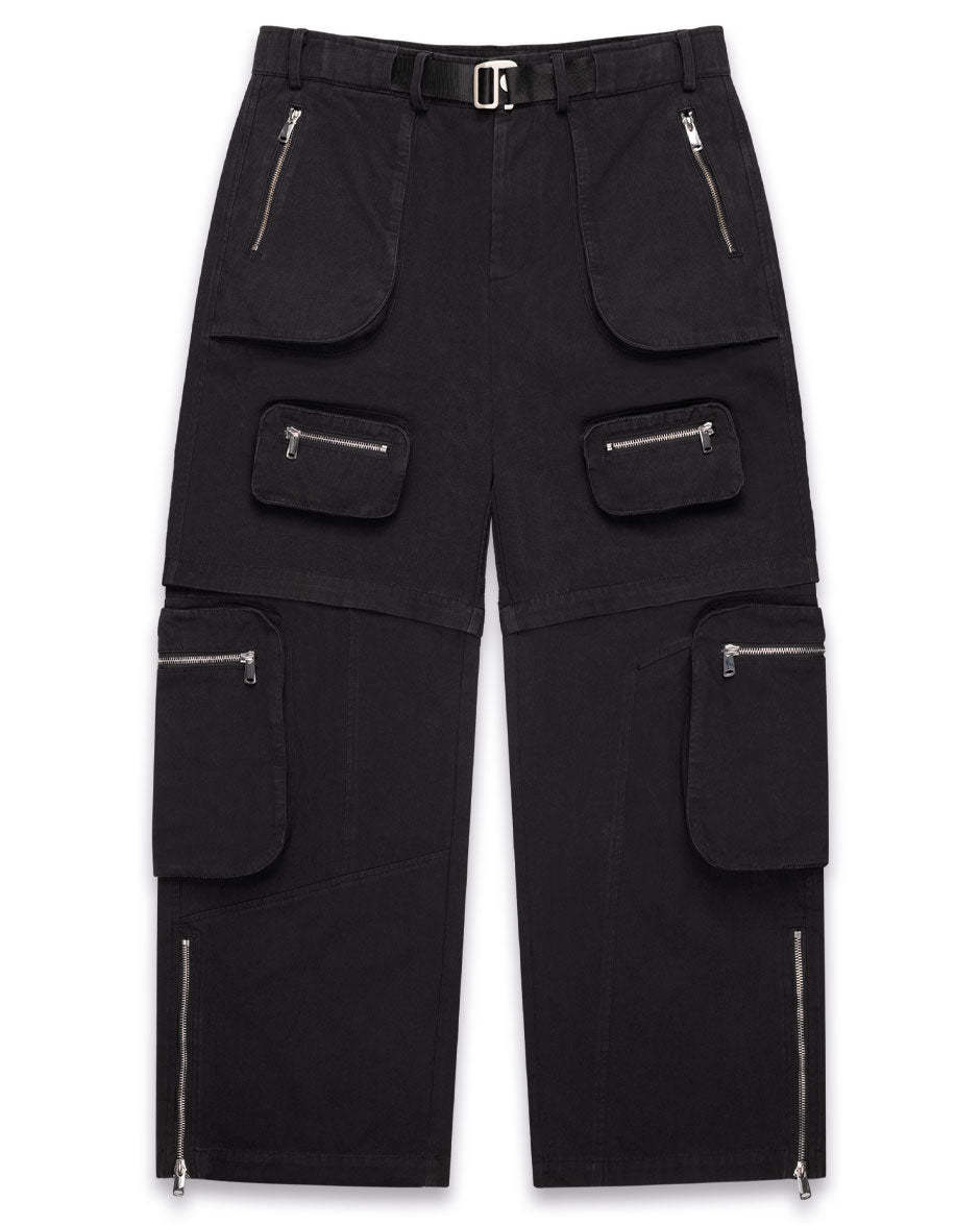 Detachable Cargo Pants Black-IYAMIUIO