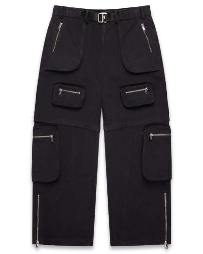 Detachable Cargo Pants Black-IYAMIUIO