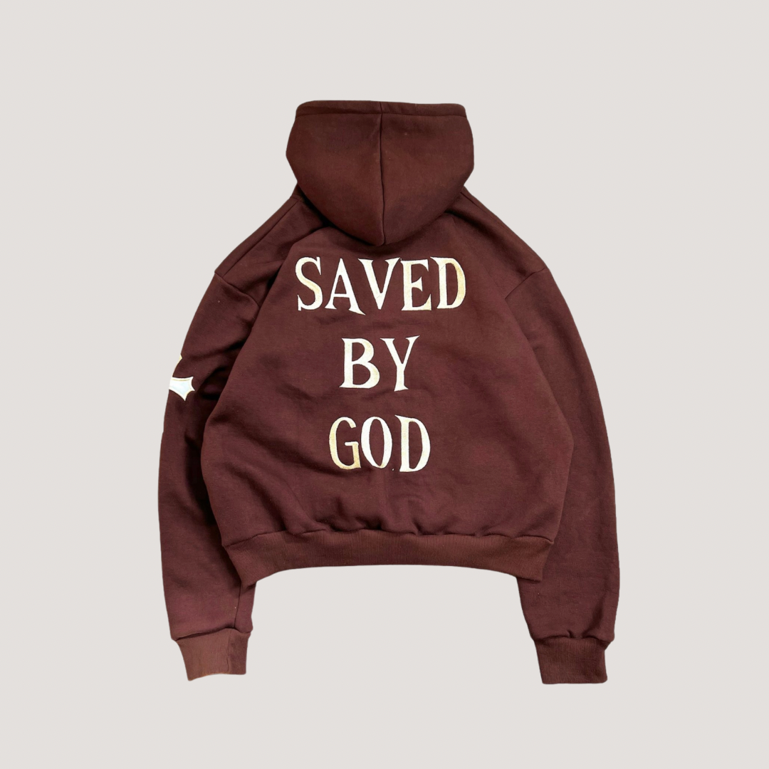 SAVED HOODIE (BROWN)-IYAMIUIO