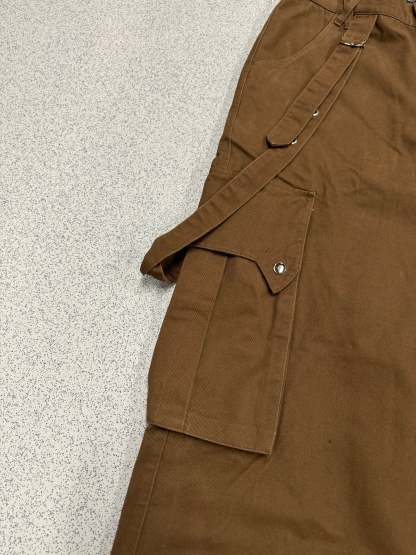 TAIGA STRAP PANTS (BROWN)-IYAMIUIO