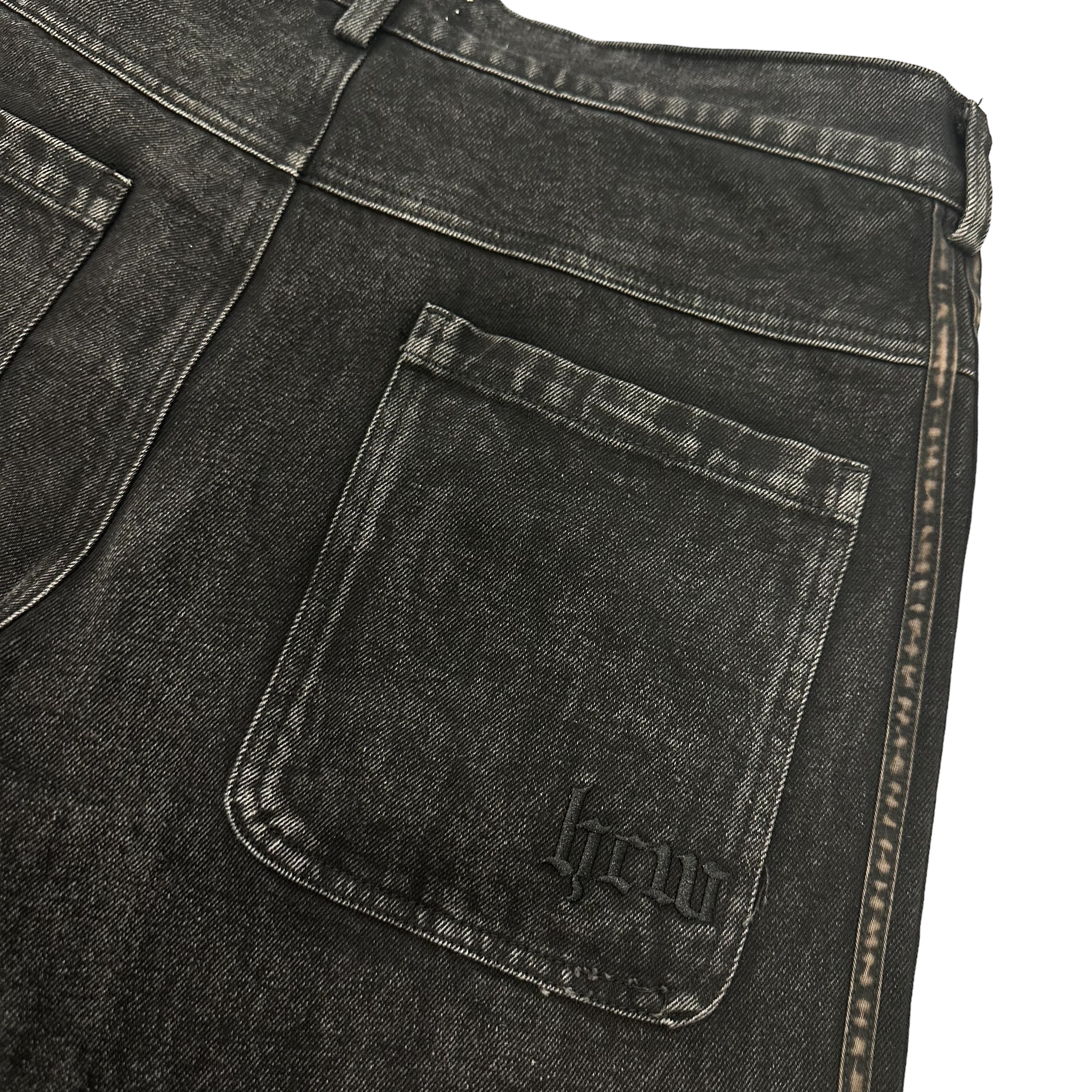 TRACK JEANS (BLACK/BLACK)-IYAMIUIO