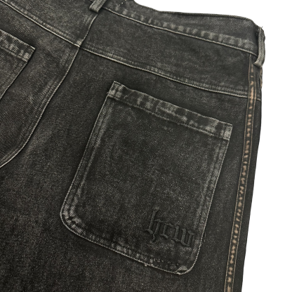 TRACK JEANS (BLACK/BLACK)-IYAMIUIO