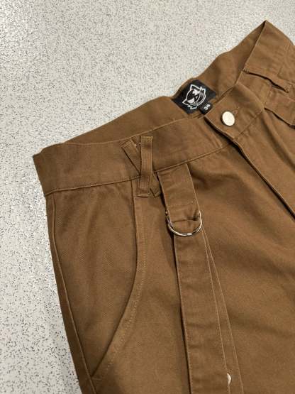 TAIGA STRAP PANTS (BROWN)-IYAMIUIO