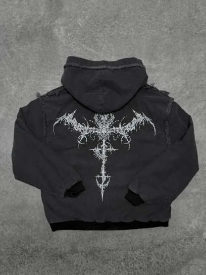 SCARECROW CANVAS ZIP UP HOODIE-IYAMIUIO