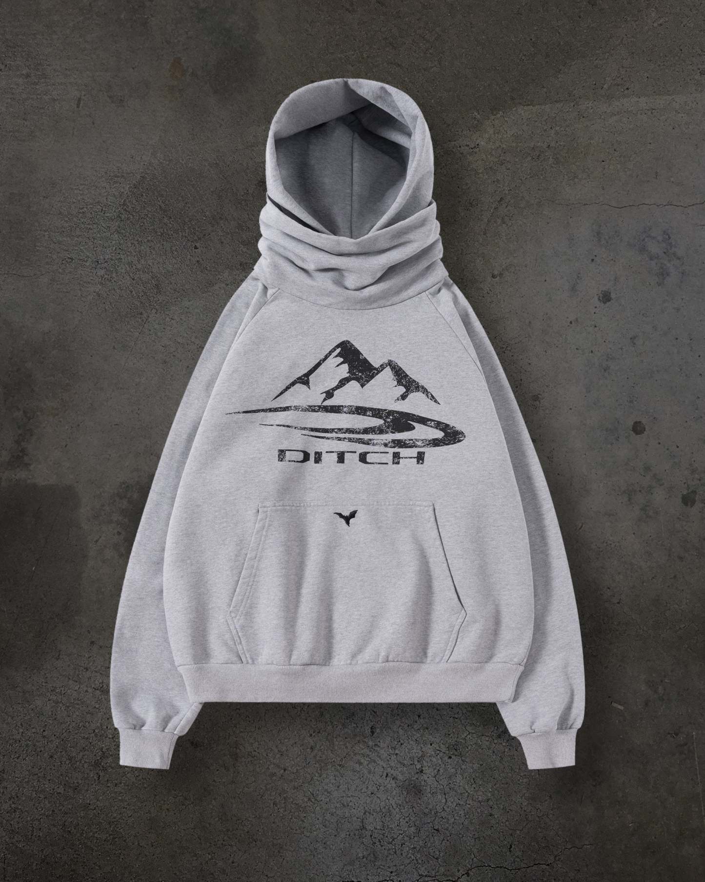 SUMMIT MASKED HOODIE (HEATHER GREY)-IYAMIUIO