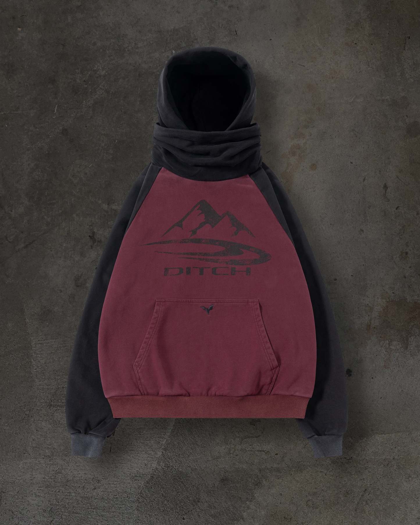 SUMMIT MASKED HOODIE (CRIMSON)-IYAMIUIO