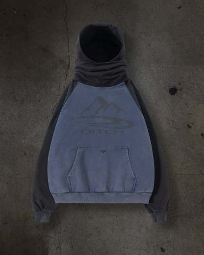 SUMMIT MASKED HOODIE (BLEU)-IYAMIUIO