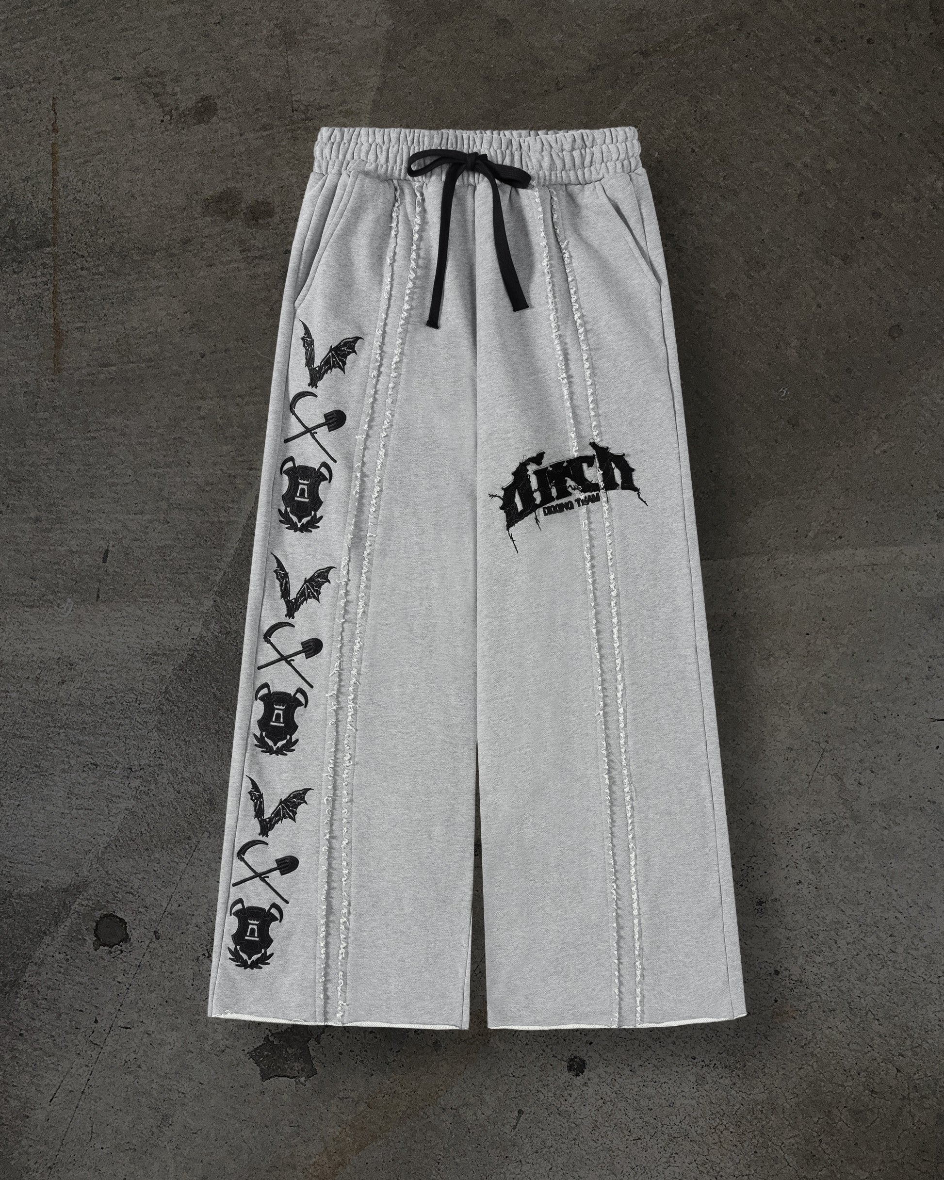 PATCHED SWEATS (HEATHER GREY)-IYAMIUIO