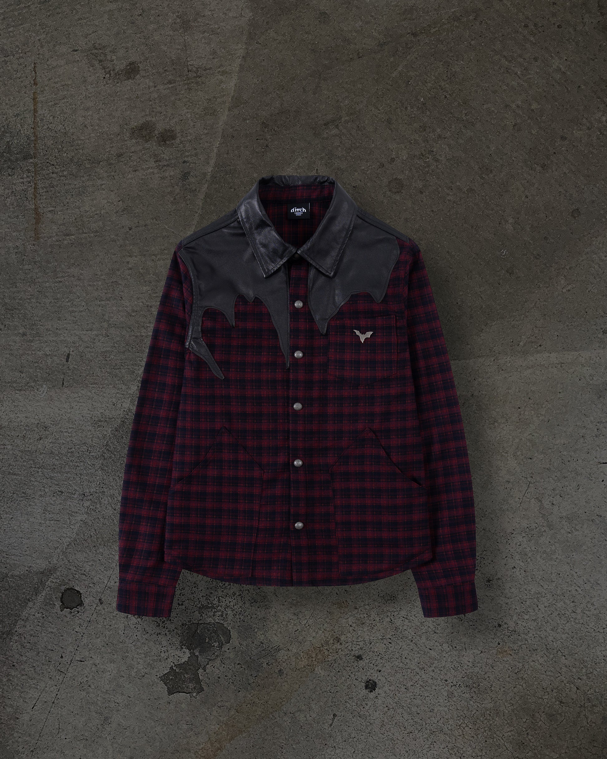 LEATHER FLANNEL (CRIMSON)-IYAMIUIO