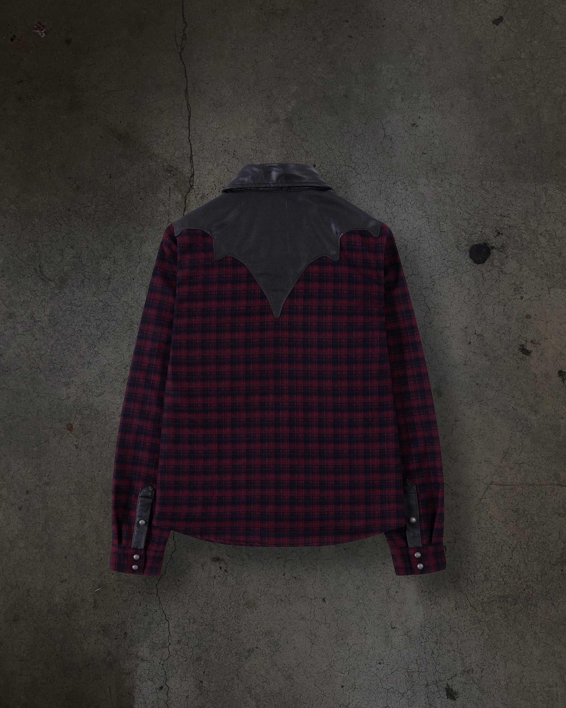 LEATHER FLANNEL (CRIMSON)-IYAMIUIO