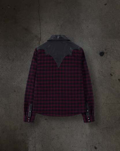 LEATHER FLANNEL (CRIMSON)-IYAMIUIO