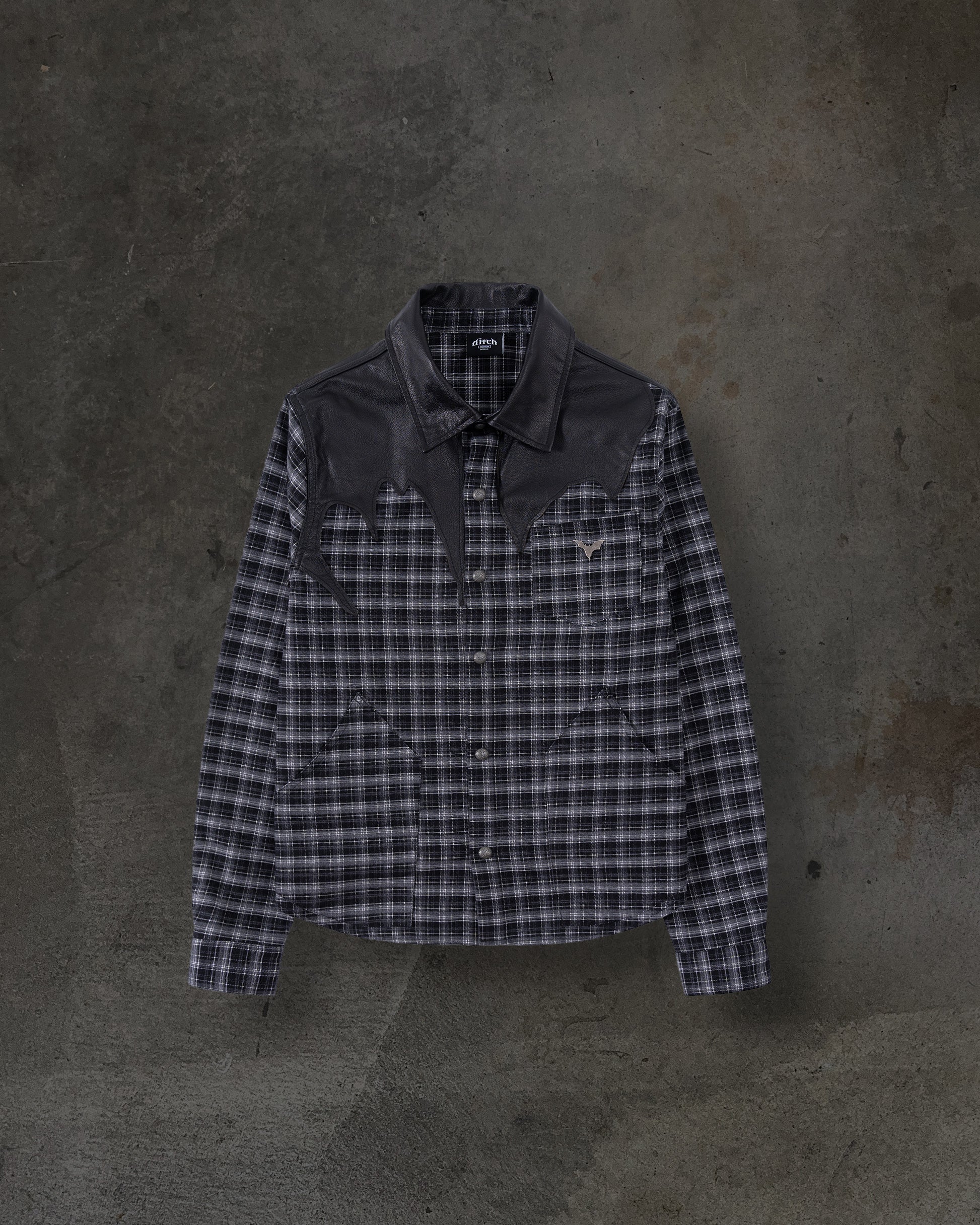 LEATHER FLANNEL (BLACK)-IYAMIUIO