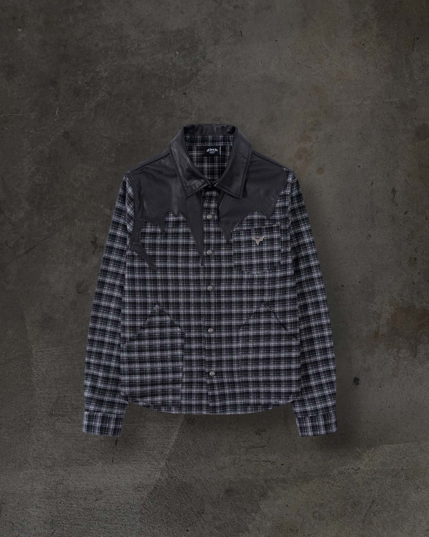 LEATHER FLANNEL (BLACK)-IYAMIUIO