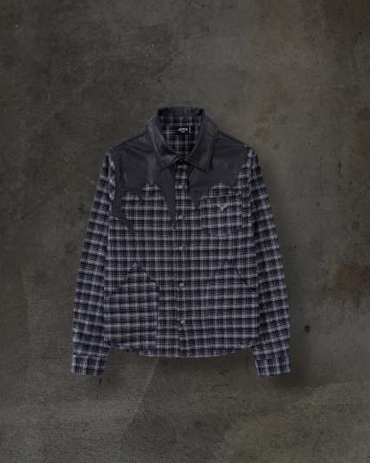 LEATHER FLANNEL (BLACK)-IYAMIUIO