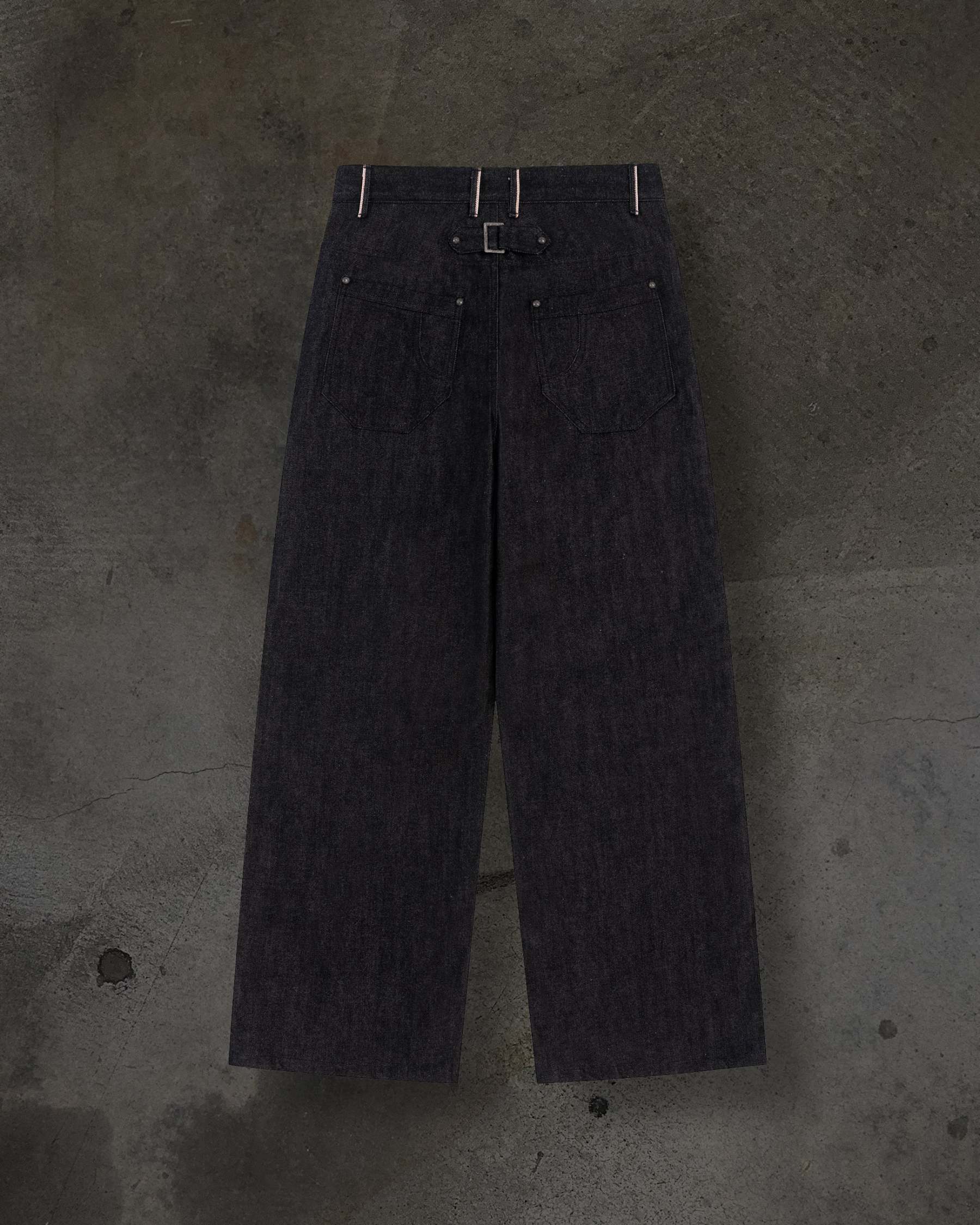 JAPANESE SELVEDGE SLUB DOUBLE KNEES (COAL)-IYAMIUIO