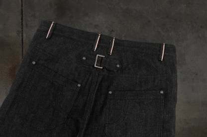 JAPANESE SELVEDGE SLUB DOUBLE KNEES (COAL)-IYAMIUIO