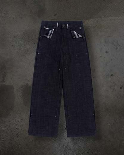 JAPANESE SELVEDGE SLUB DOUBLE KNEES (INDIGO)-IYAMIUIO