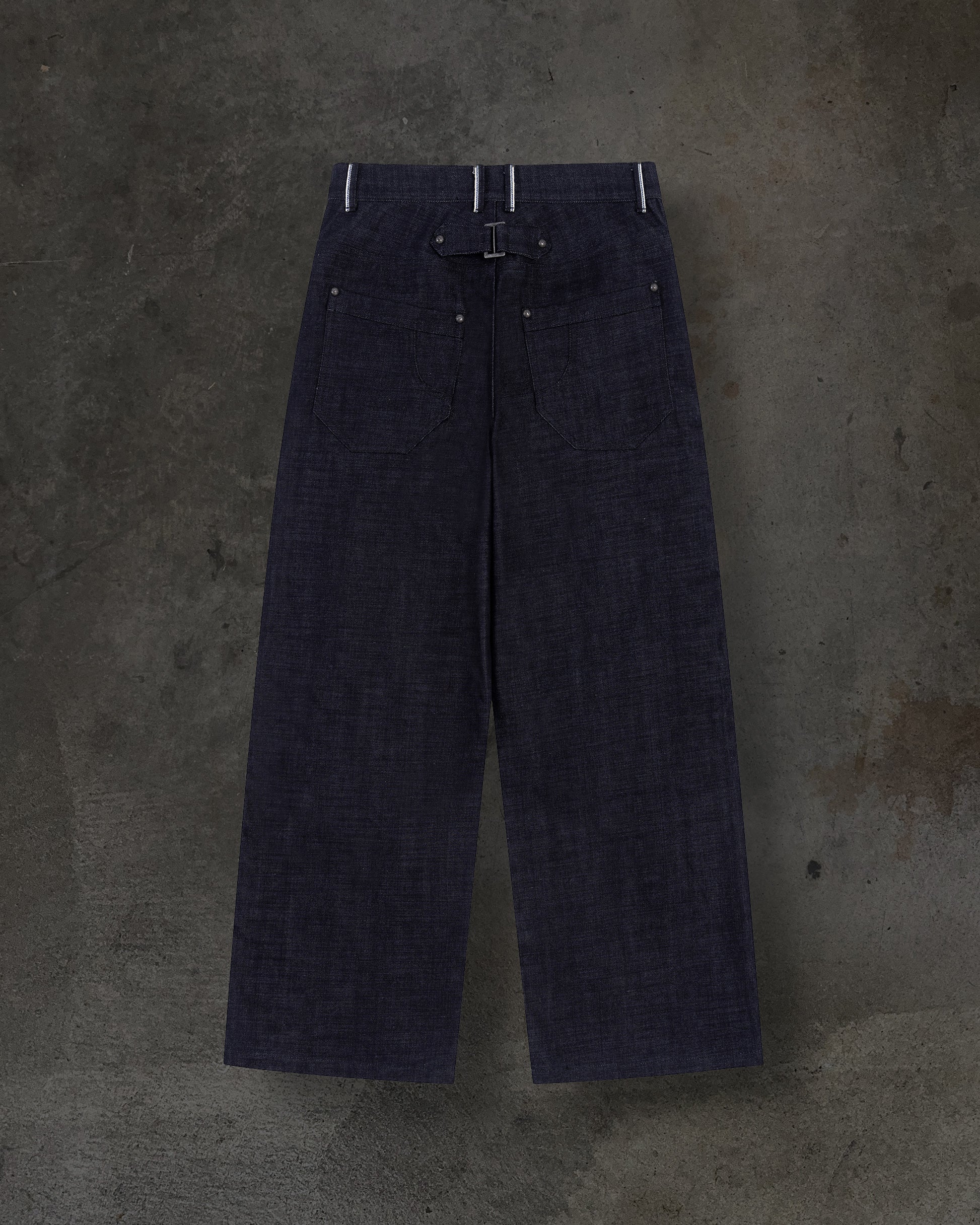 JAPANESE SELVEDGE SLUB DOUBLE KNEES (INDIGO)-IYAMIUIO