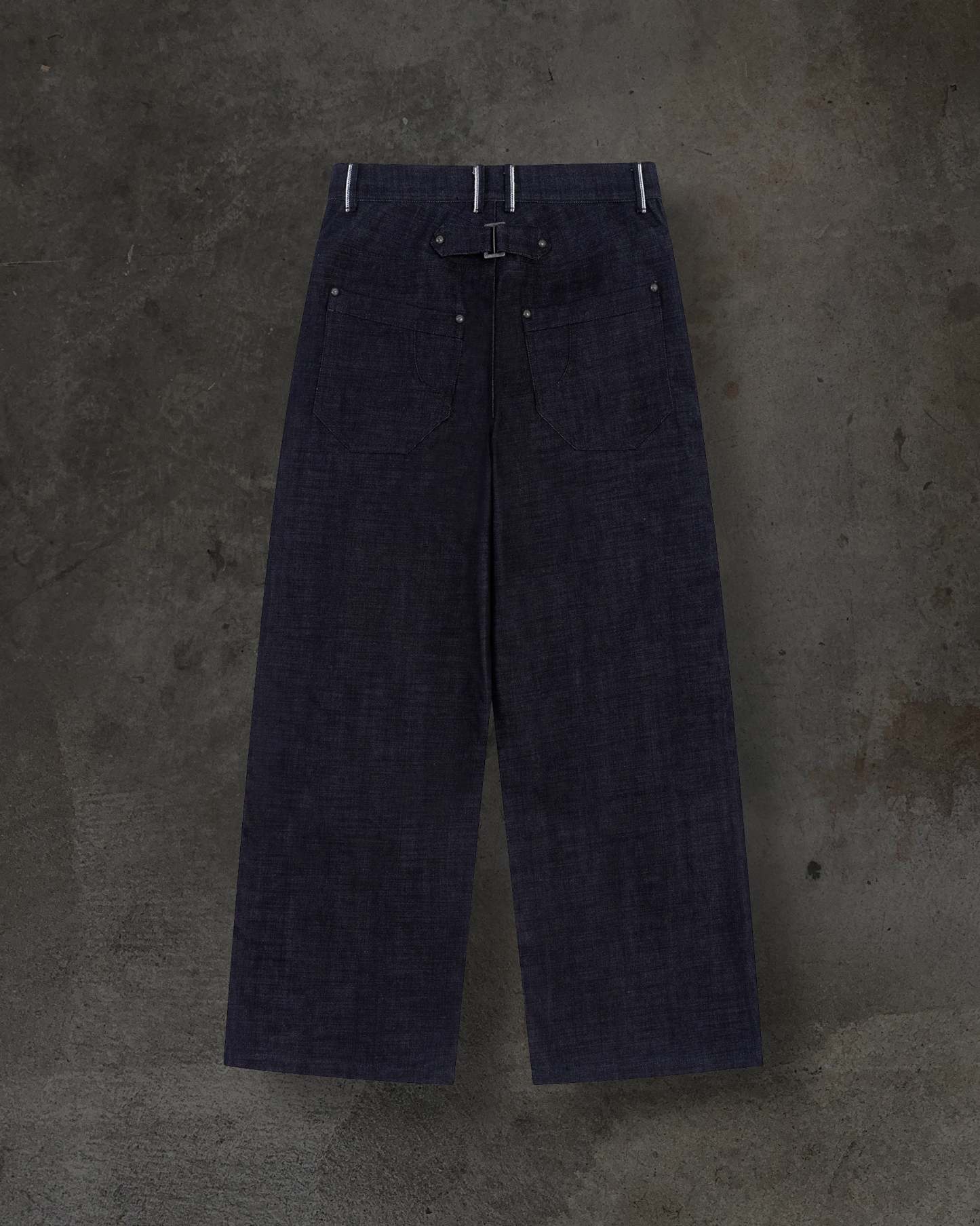 JAPANESE SELVEDGE SLUB DOUBLE KNEES (INDIGO)-IYAMIUIO