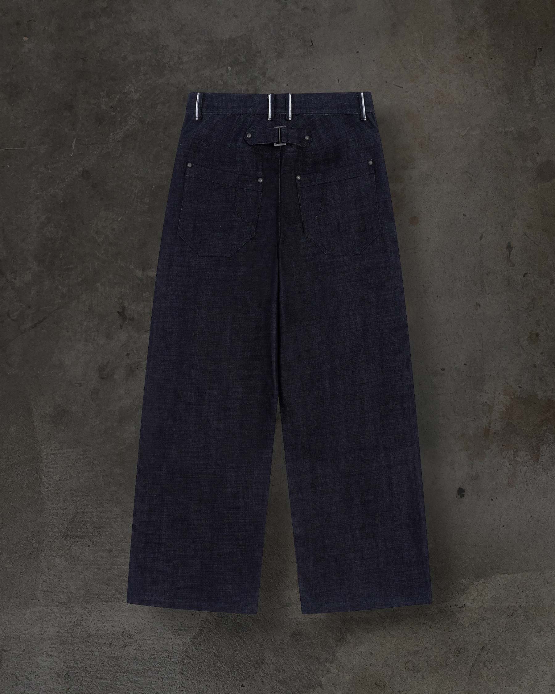 JAPANESE SELVEDGE SLUB DOUBLE KNEES (INDIGO)-IYAMIUIO
