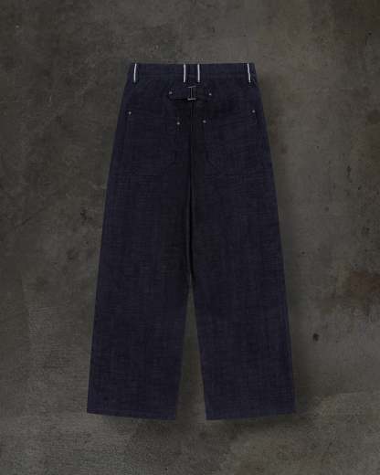 JAPANESE SELVEDGE SLUB DOUBLE KNEES (INDIGO)-IYAMIUIO