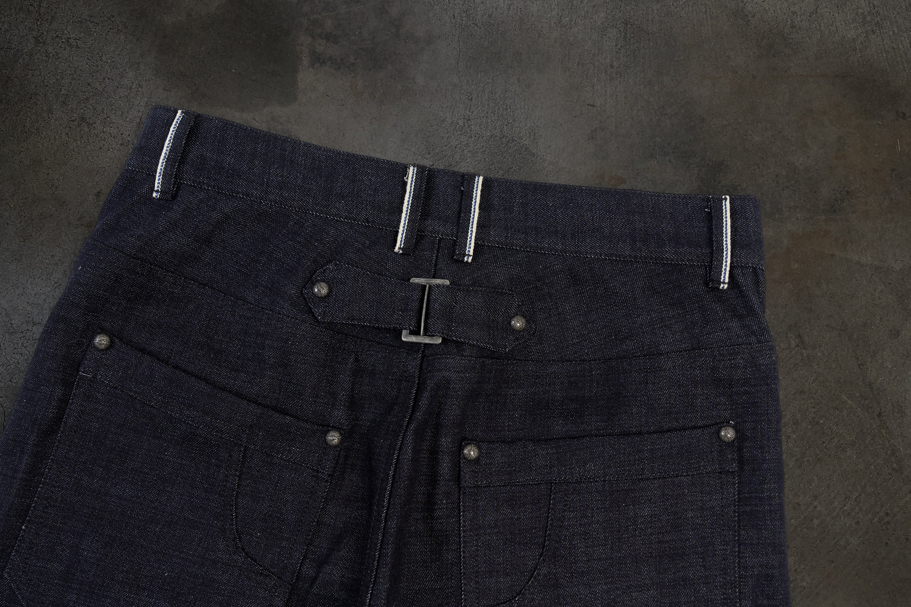 JAPANESE SELVEDGE SLUB DOUBLE KNEES (INDIGO)-IYAMIUIO