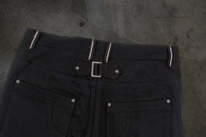 JAPANESE SELVEDGE SLUB DOUBLE KNEES (JET BLACK)-IYAMIUIO