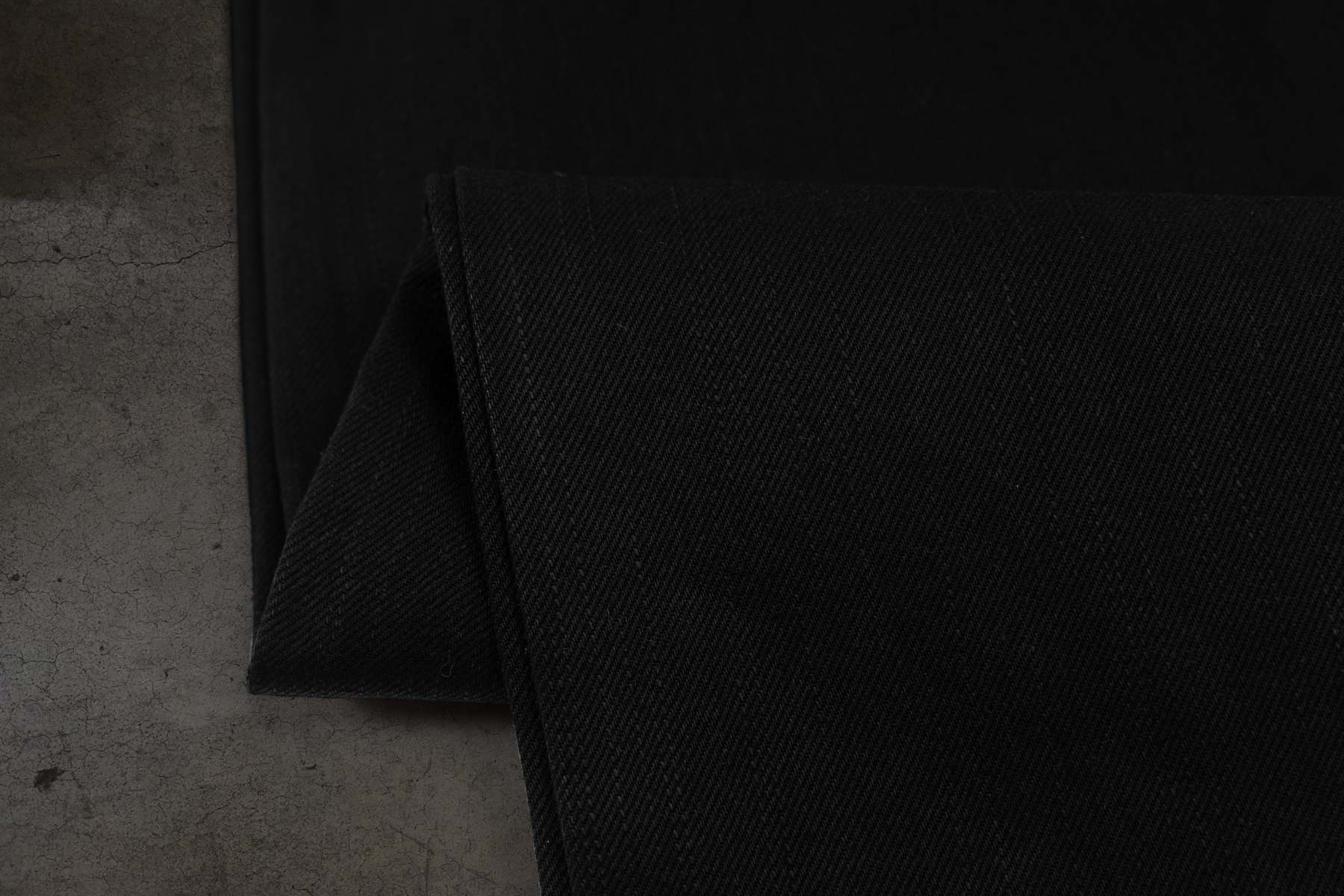 JAPANESE SELVEDGE SLUB DENIM (JET BLACK)-IYAMIUIO