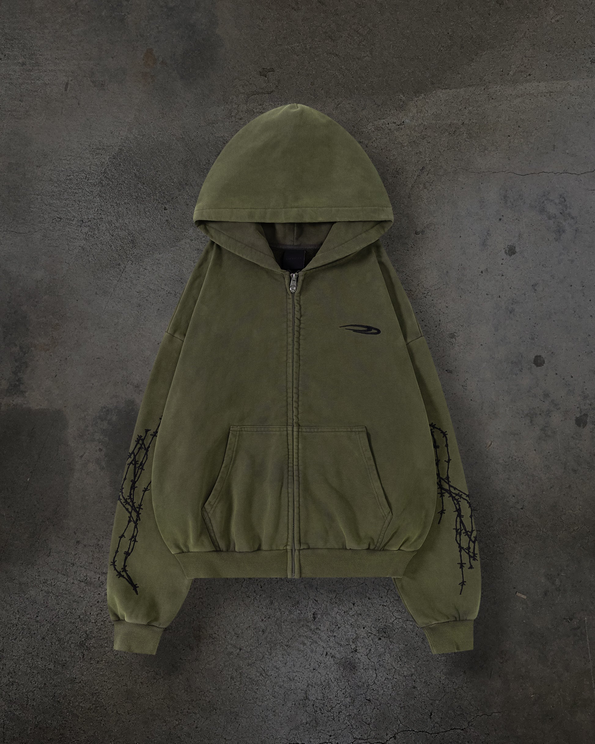 ATHLETIC BARBED ZIPUP (ASH)-IYAMIUIO