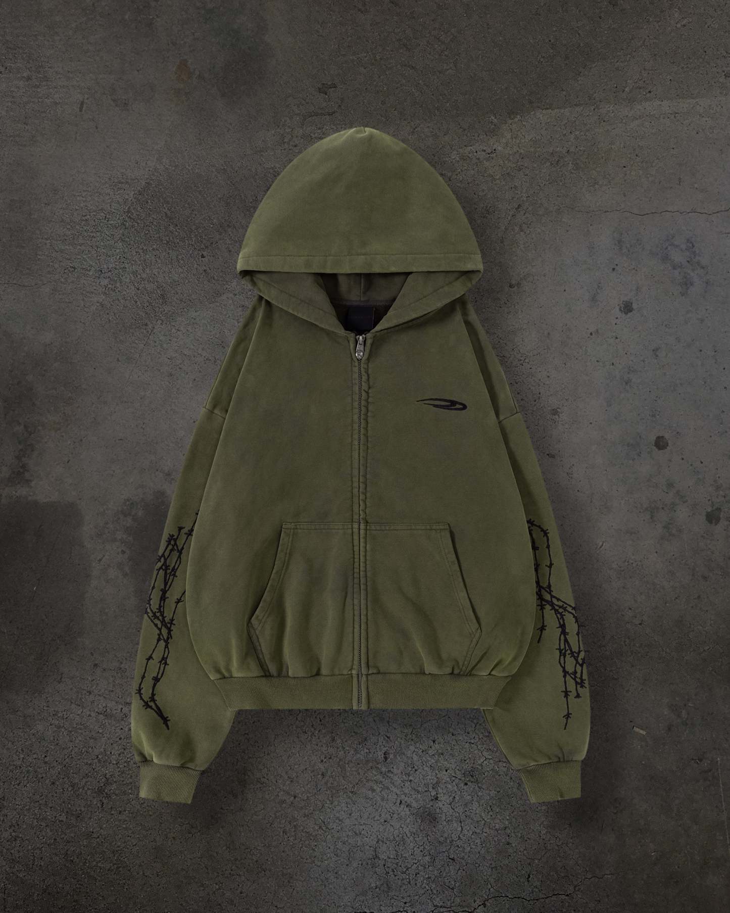 ATHLETIC BARBED ZIPUP (ASH)-IYAMIUIO