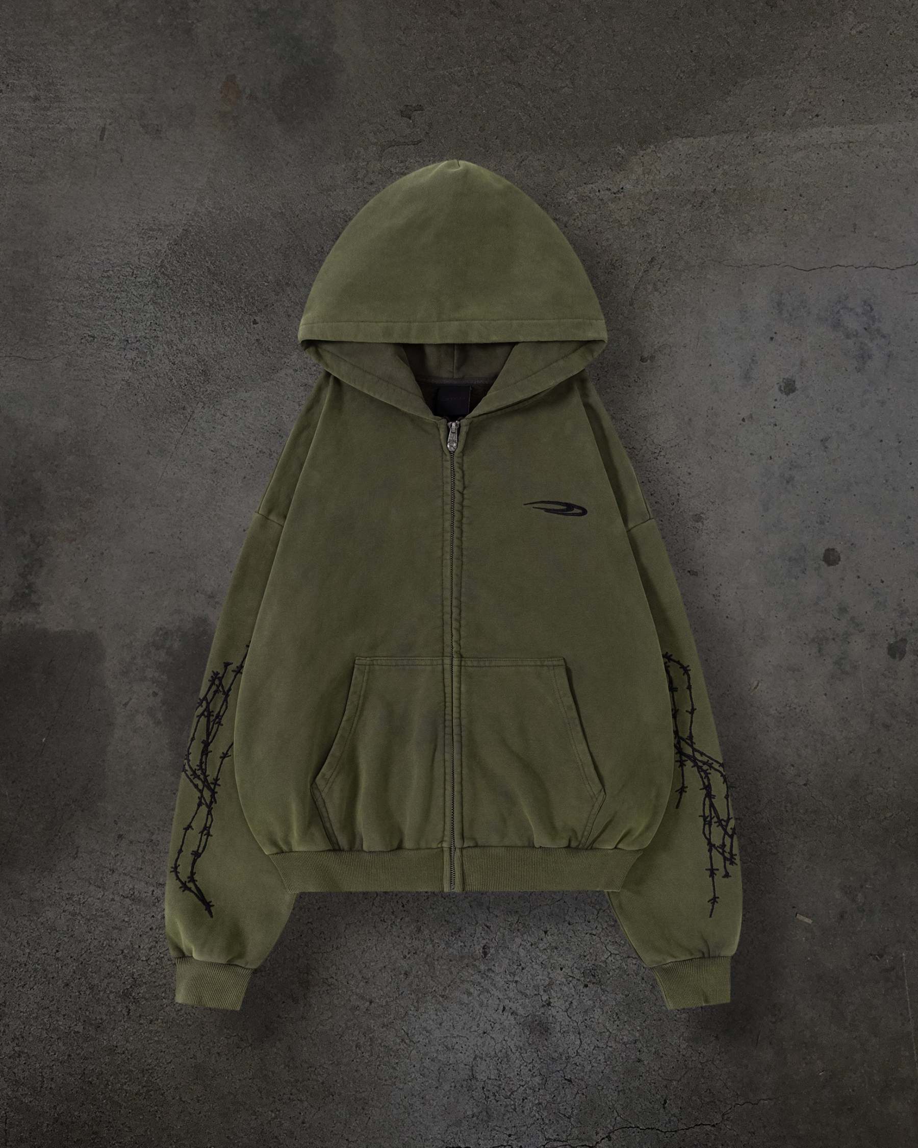 ATHLETIC BARBED ZIPUP (ASH)-IYAMIUIO