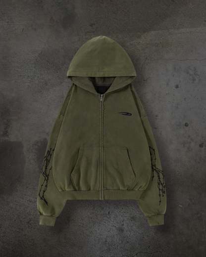 ATHLETIC BARBED ZIPUP (ASH)-IYAMIUIO