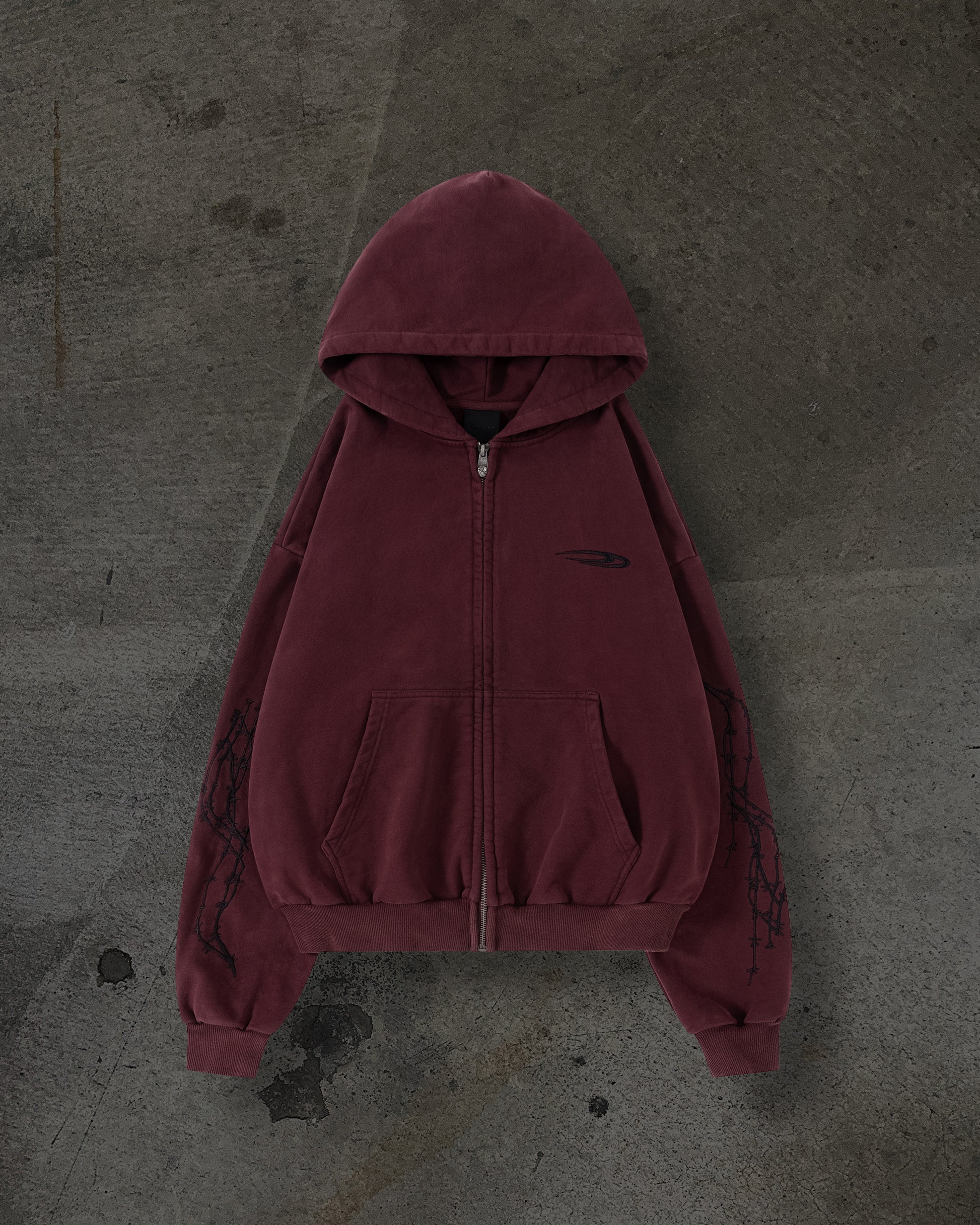 ATHLETIC BARBED ZIPUP (CRIMSON)-IYAMIUIO