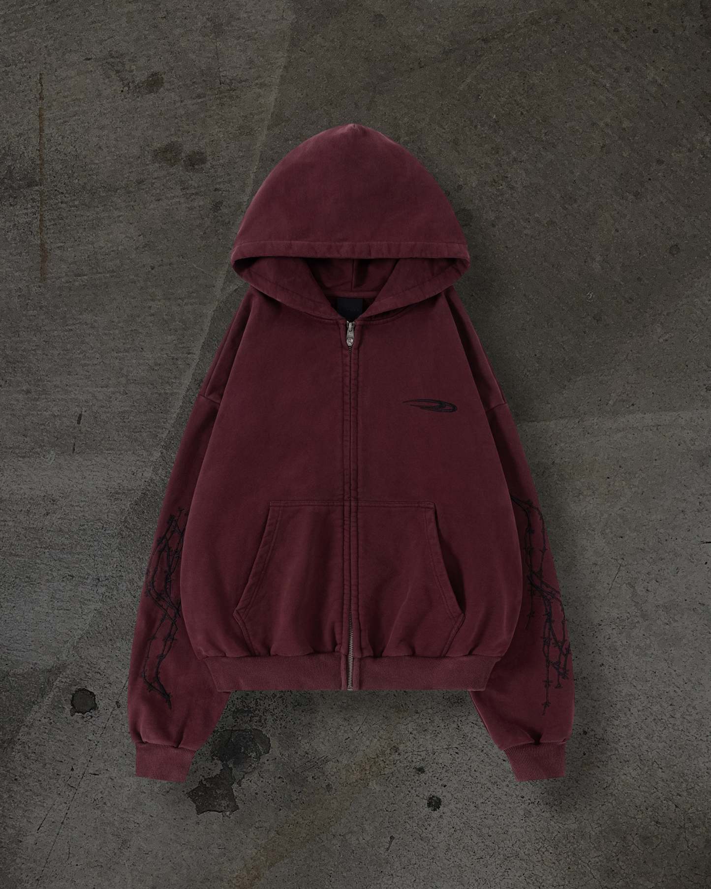 ATHLETIC BARBED ZIPUP (CRIMSON)-IYAMIUIO