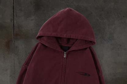 ATHLETIC BARBED ZIPUP (CRIMSON)-IYAMIUIO