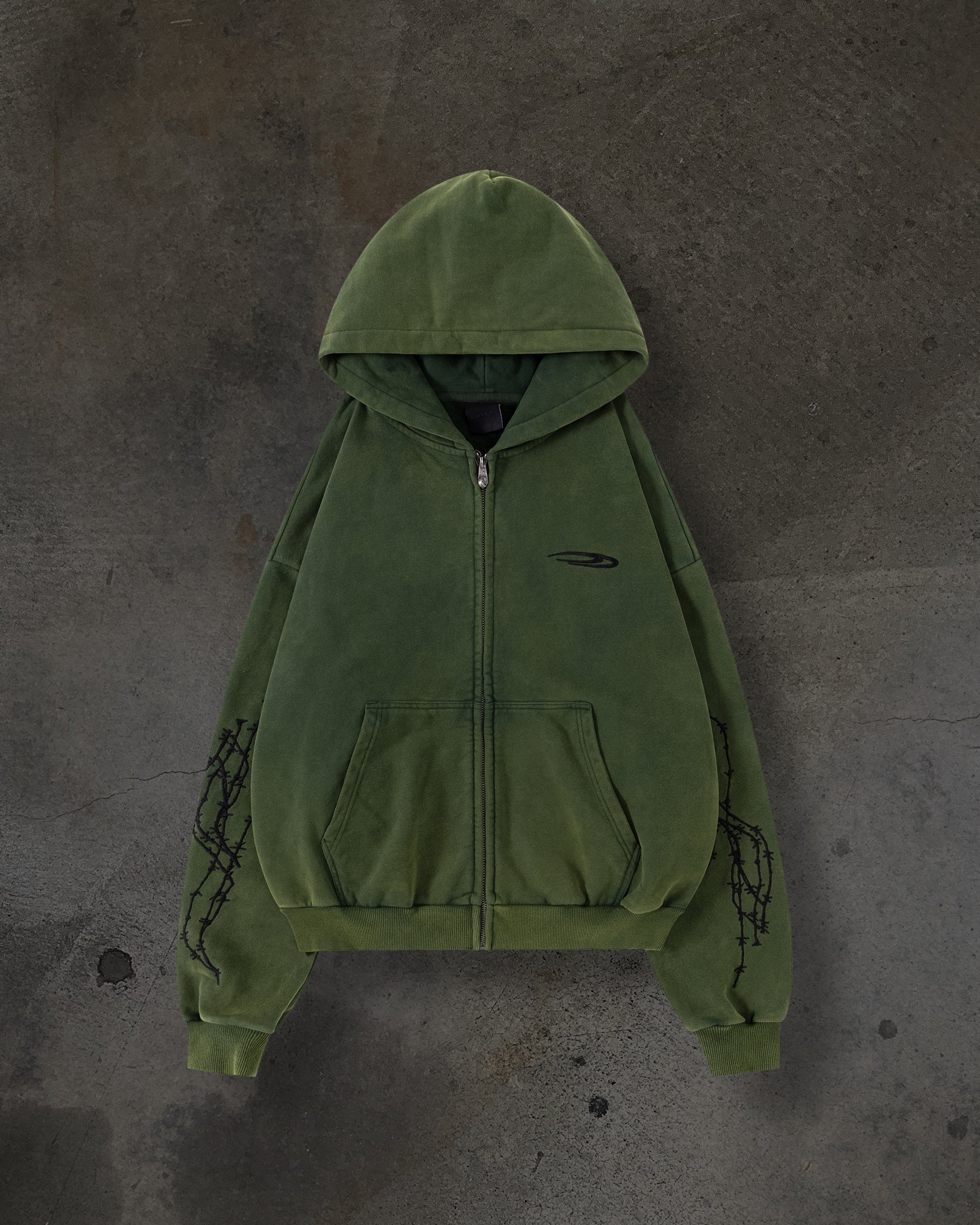 ATHLETIC BARBED ZIPUP (PINE)-IYAMIUIO