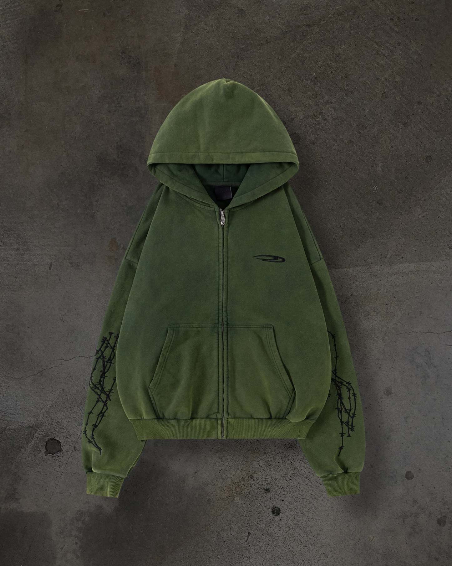 ATHLETIC BARBED ZIPUP (PINE)-IYAMIUIO