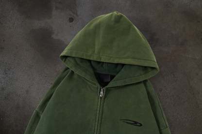 ATHLETIC BARBED ZIPUP (PINE)-IYAMIUIO