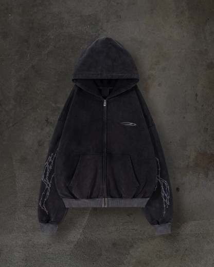 ATHLETIC BARBED ZIPUP (COAL)-IYAMIUIO