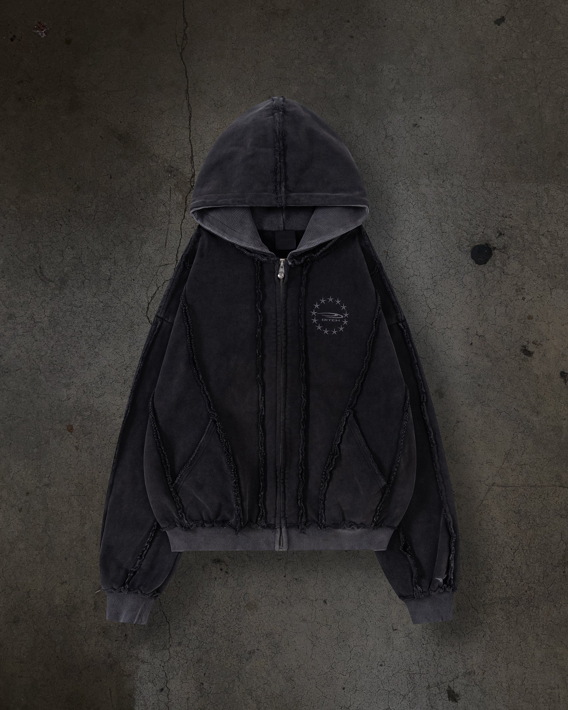 MENDED ZIPUP (COAL)-IYAMIUIO