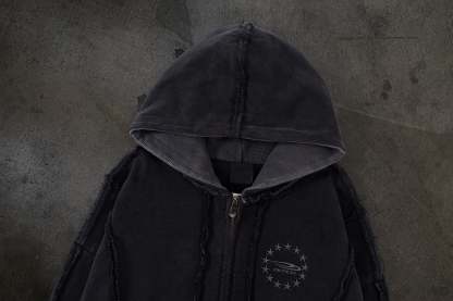 MENDED ZIPUP (COAL)-IYAMIUIO