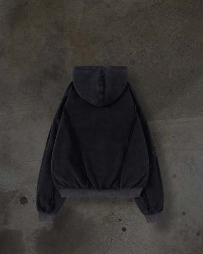 MENDED ZIPUP (COAL)-IYAMIUIO