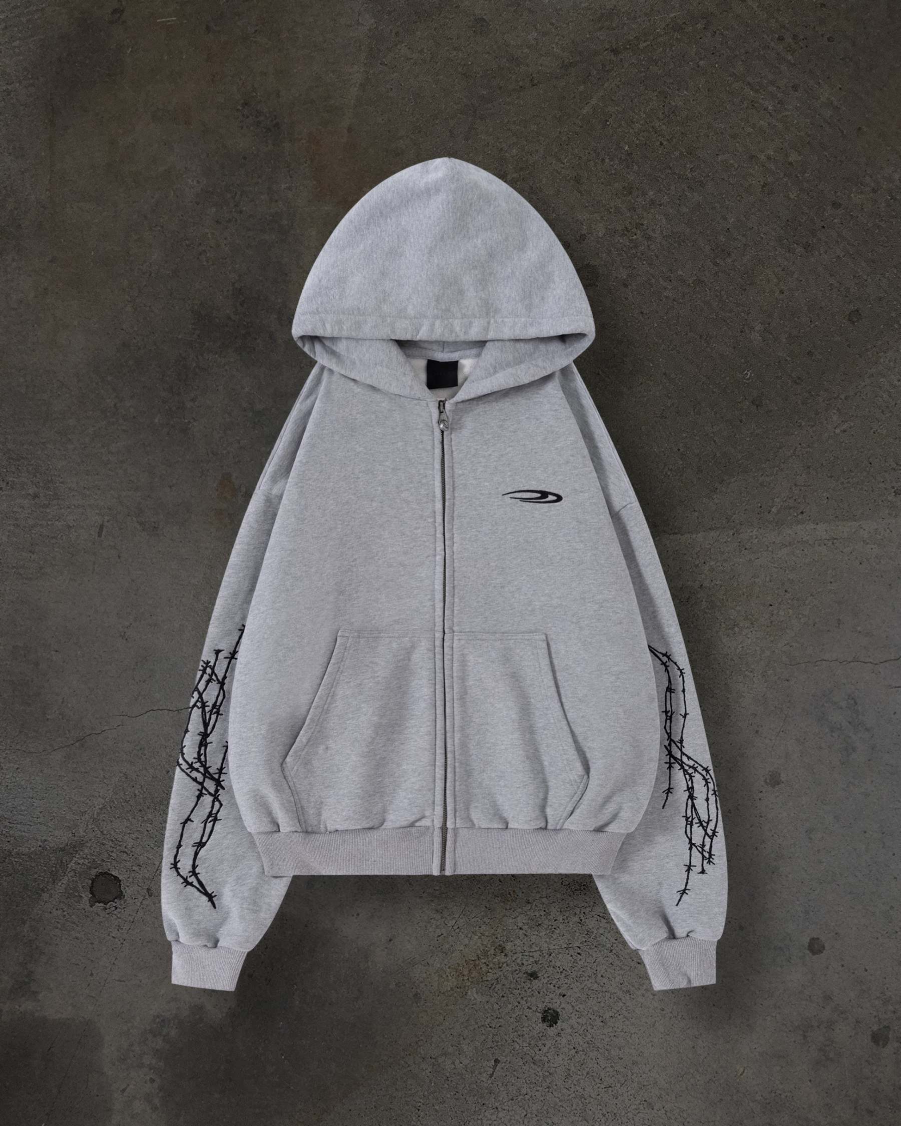 ATHLETIC BARBED ZIPUP (HEATHER)-IYAMIUIO