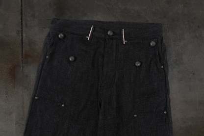 JAPANESE SELVEDGE SLUB DOUBLE KNEES (COAL)-IYAMIUIO