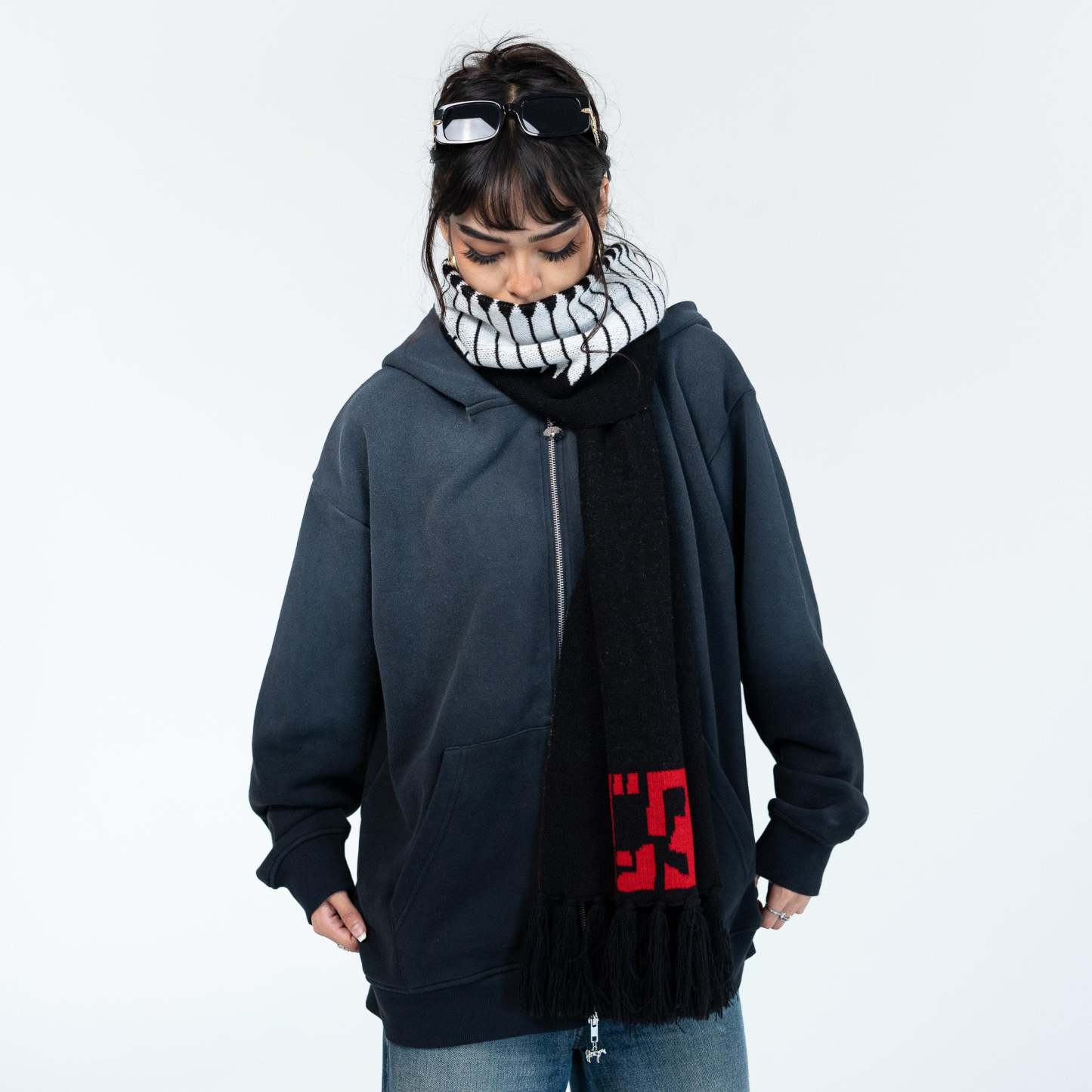 Occult Zip Hoodie (Free scarf)-IYAMIUIO